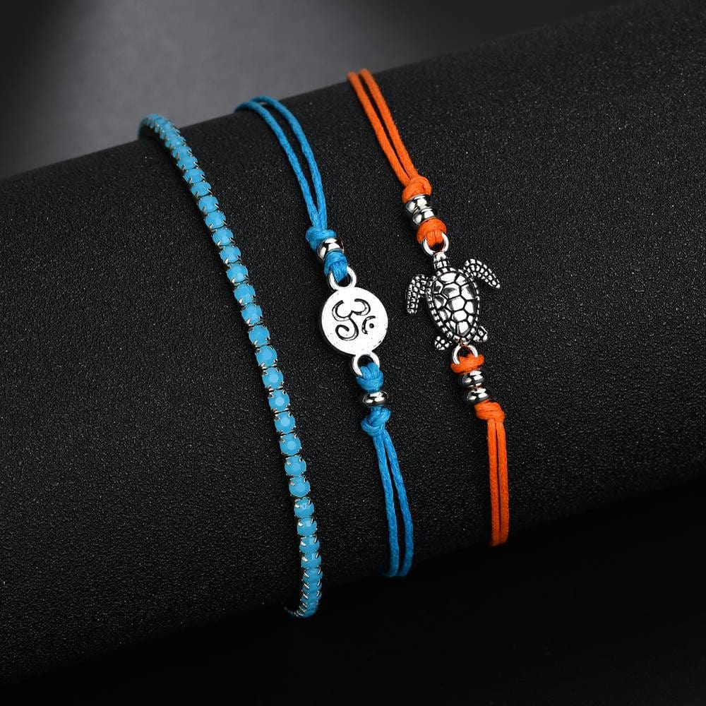 Boho Anklet Turtle Anklet Beach Anklet Ankle Bracelet Set Gift for Women - Image 2
