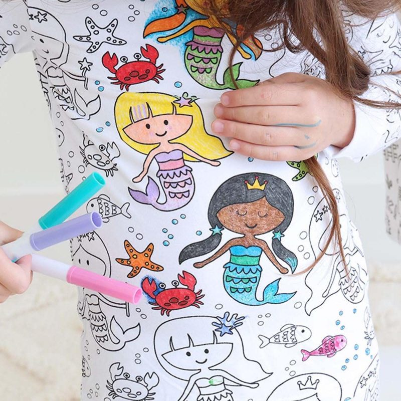 DIY Coloring Two Piece Pajama Set For Kids DIY Art Gift