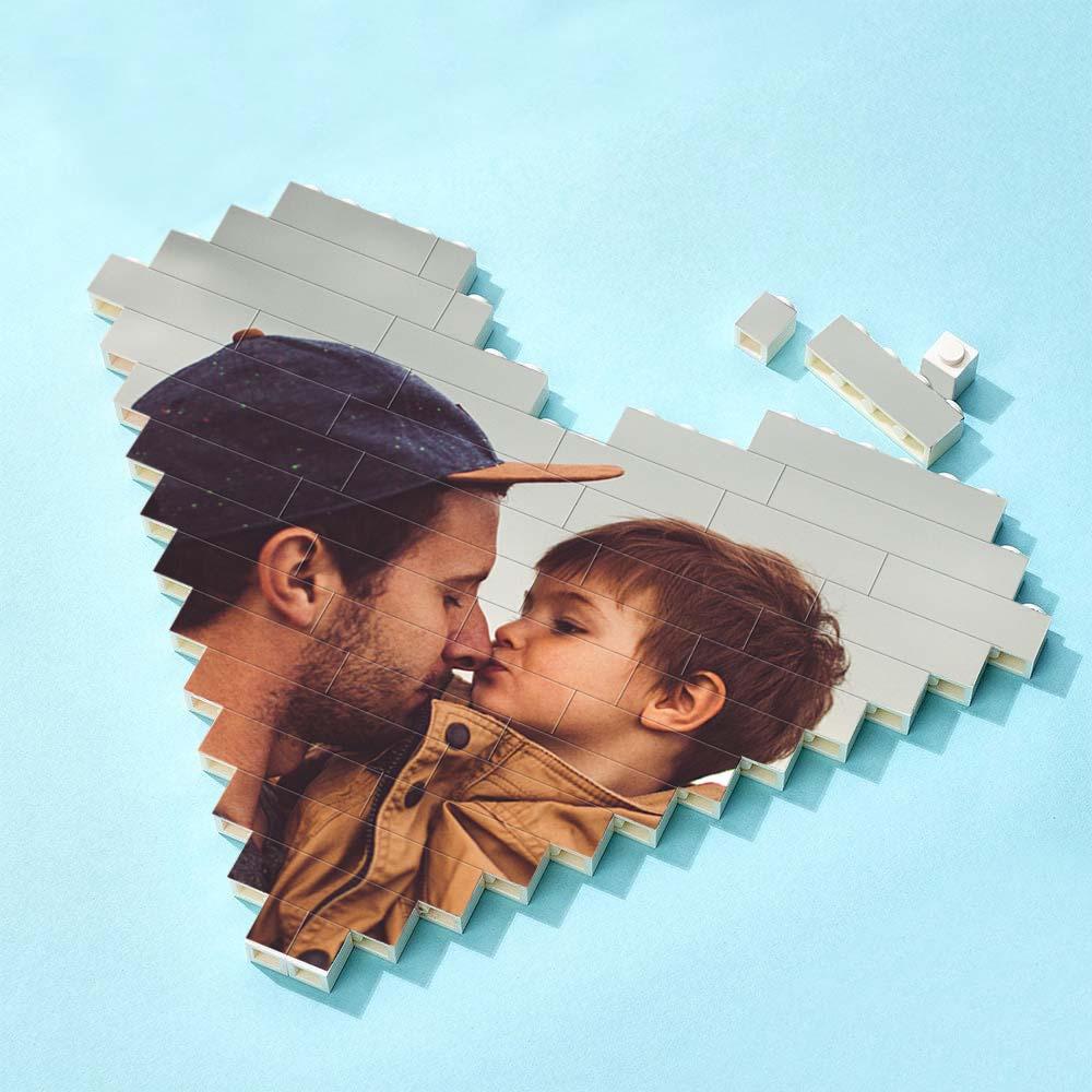 Custom Spotify Code Building Brick Personalized Photo and Text Block Heart Shape for Father's Day Gifts - Image 2