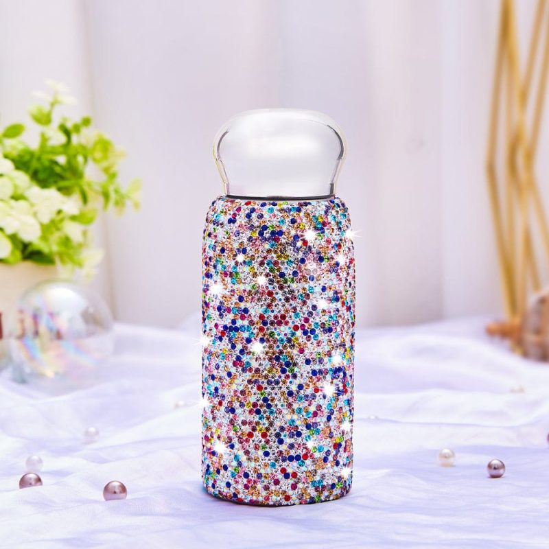 Multicolor Rhinestone Tumbler Stylish Bling Water Bottle Gift for Her