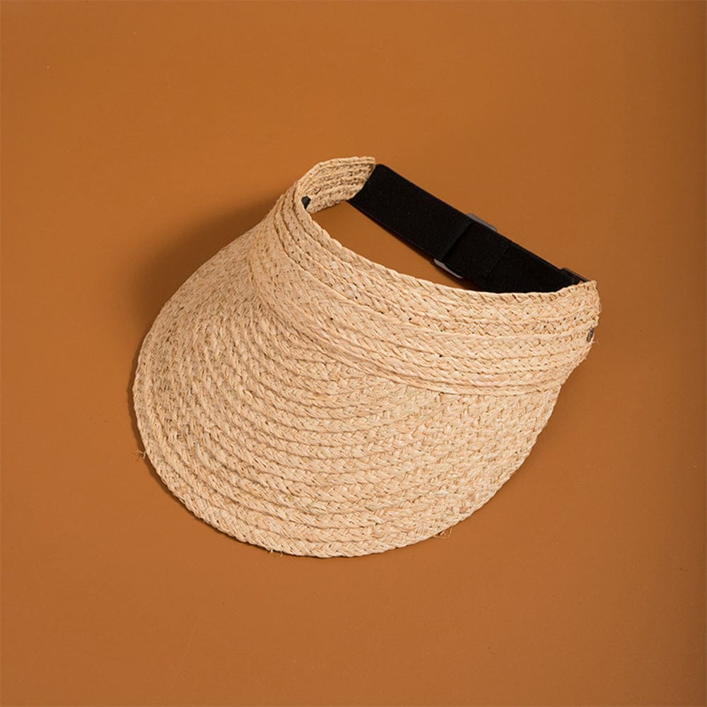 Women Adjustable Straw Open Top Hat Beach Hats Summer Sun Hat - Image 2