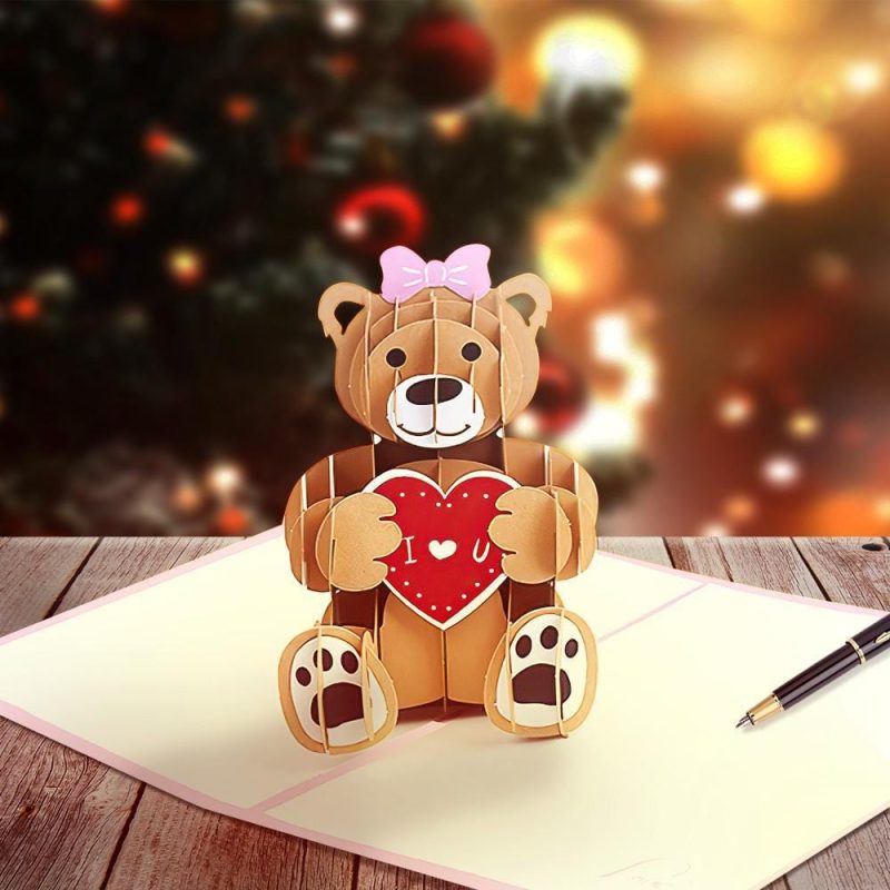 Bear 3D Pop Up Card Happy New Year Greeting Card