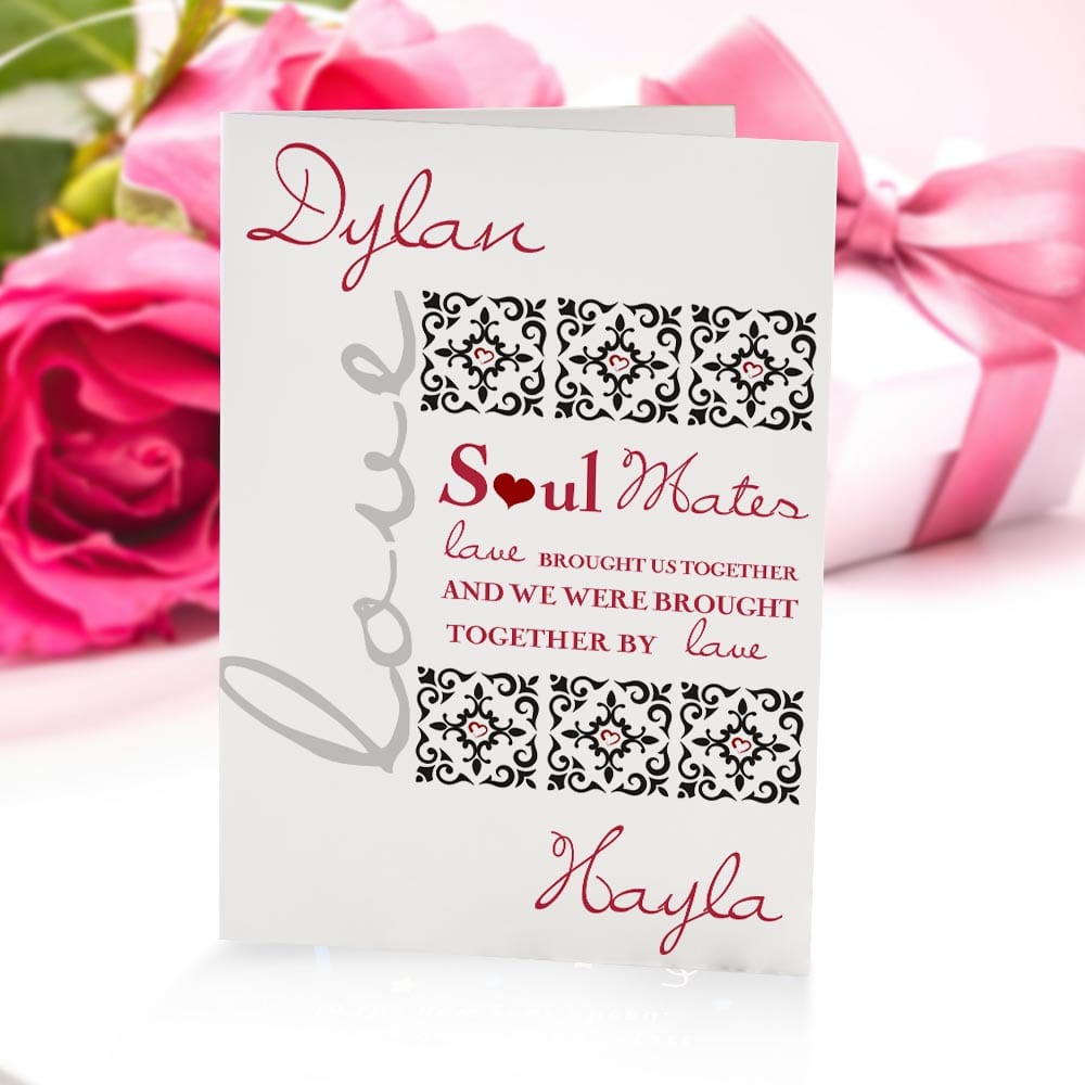 Custom Valentine's Day Card Soul Mates Greeting Card Gifts For Girlfriend Boyfriend - Image 2