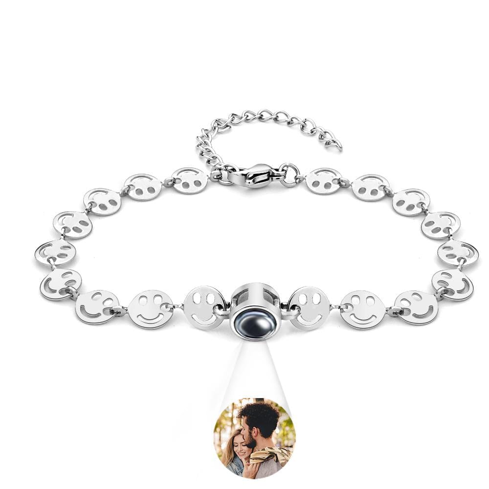 Custom Projection Bracelet Smiley Chain Love Gift for Couple