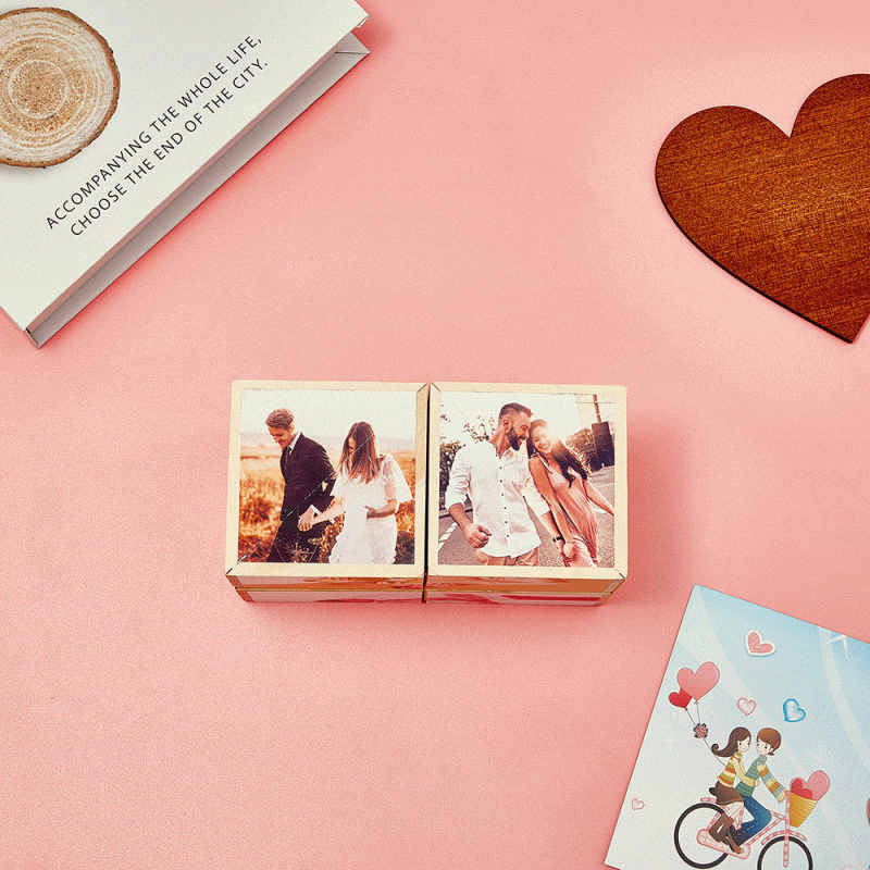 Custom Multiphoto Photo Cube Personalized Home Ornament Photo Cube