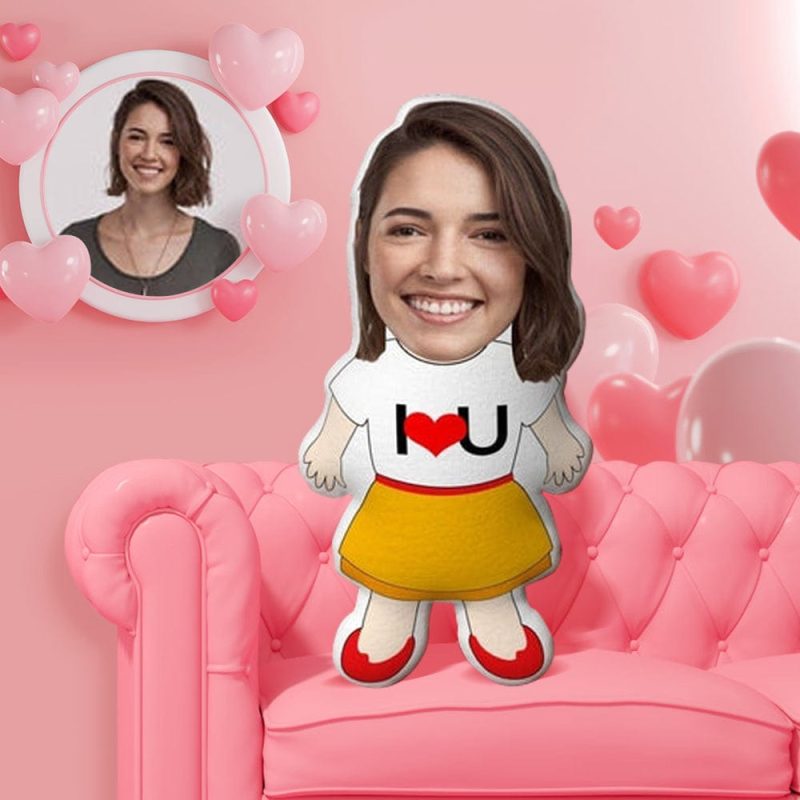 I LOVE U Pillow Face Pillow Valentine’s Day Gifts Magician Doll