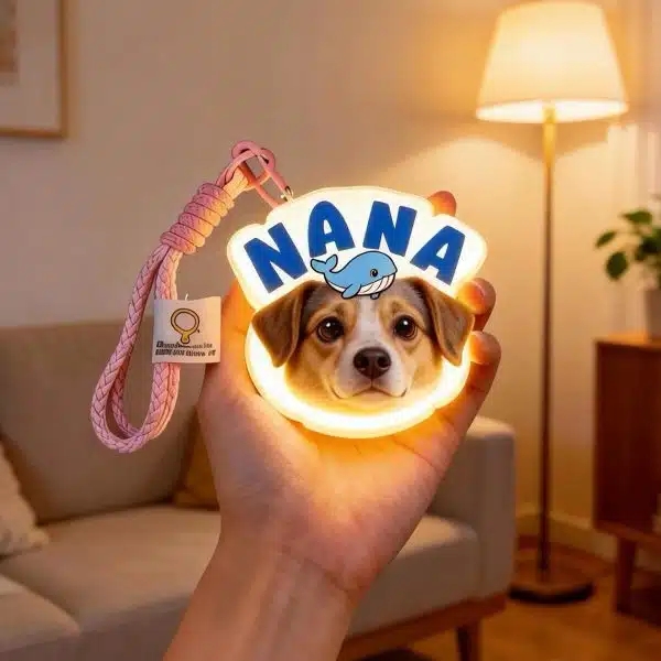 Personalized Pet Portrait Led Keychain Custom Photo Light Up Dog Or Cat Keychain Glowing Acrylic Bag Charm Personalized Pet Memorial Gift 9