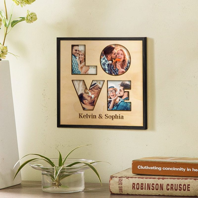 Custom Collage Love Photo Tiles Personalized Photo Print Wall Art for Wedding Gift