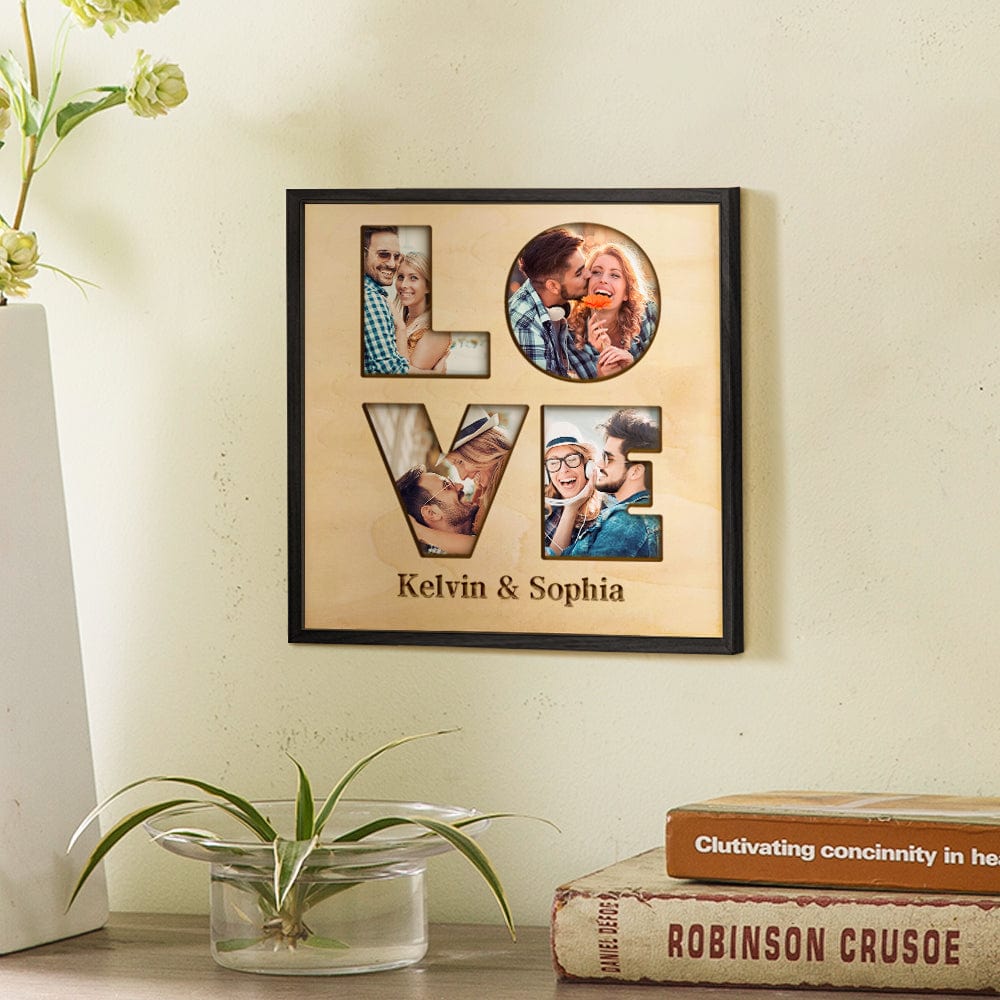 Custom Collage Love Photo Tiles Personalized Photo Print Wall Art for Wedding Gift