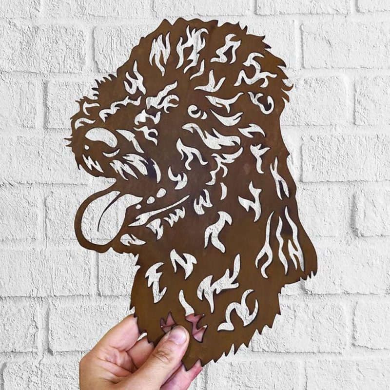 Dog Metal Wall Art Hanging Home Decor Bedlington Terrier Puppy Pet