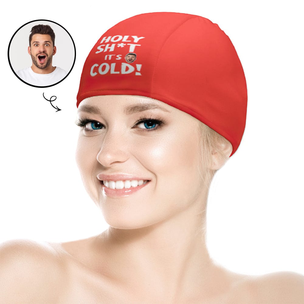 Personalized Red Swim Caps Custom Swimming Cap Summer Gift For Her - Image 2