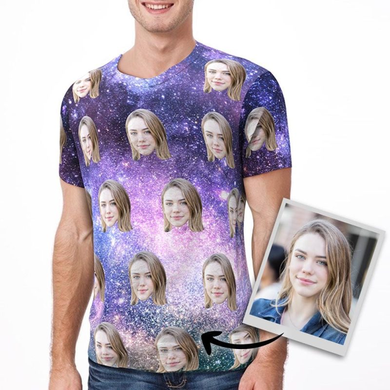 Face T-Shirt Long-distance Relationship Gift – Galaxy