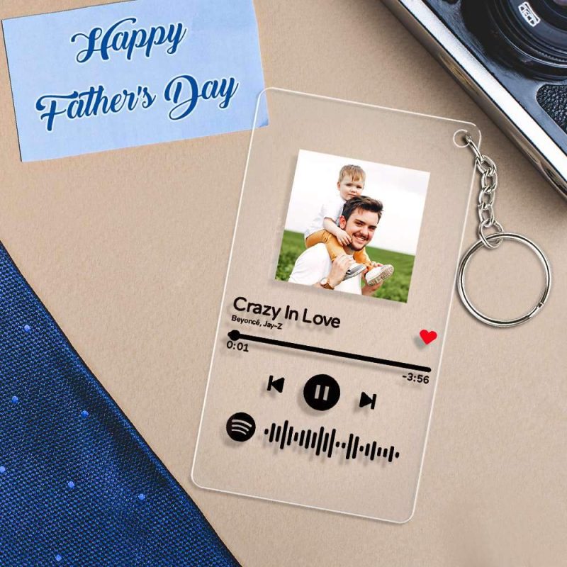 Father’s Day Keychain Father’s Day Gift Spotify Plaque Keychain Gift For Dad