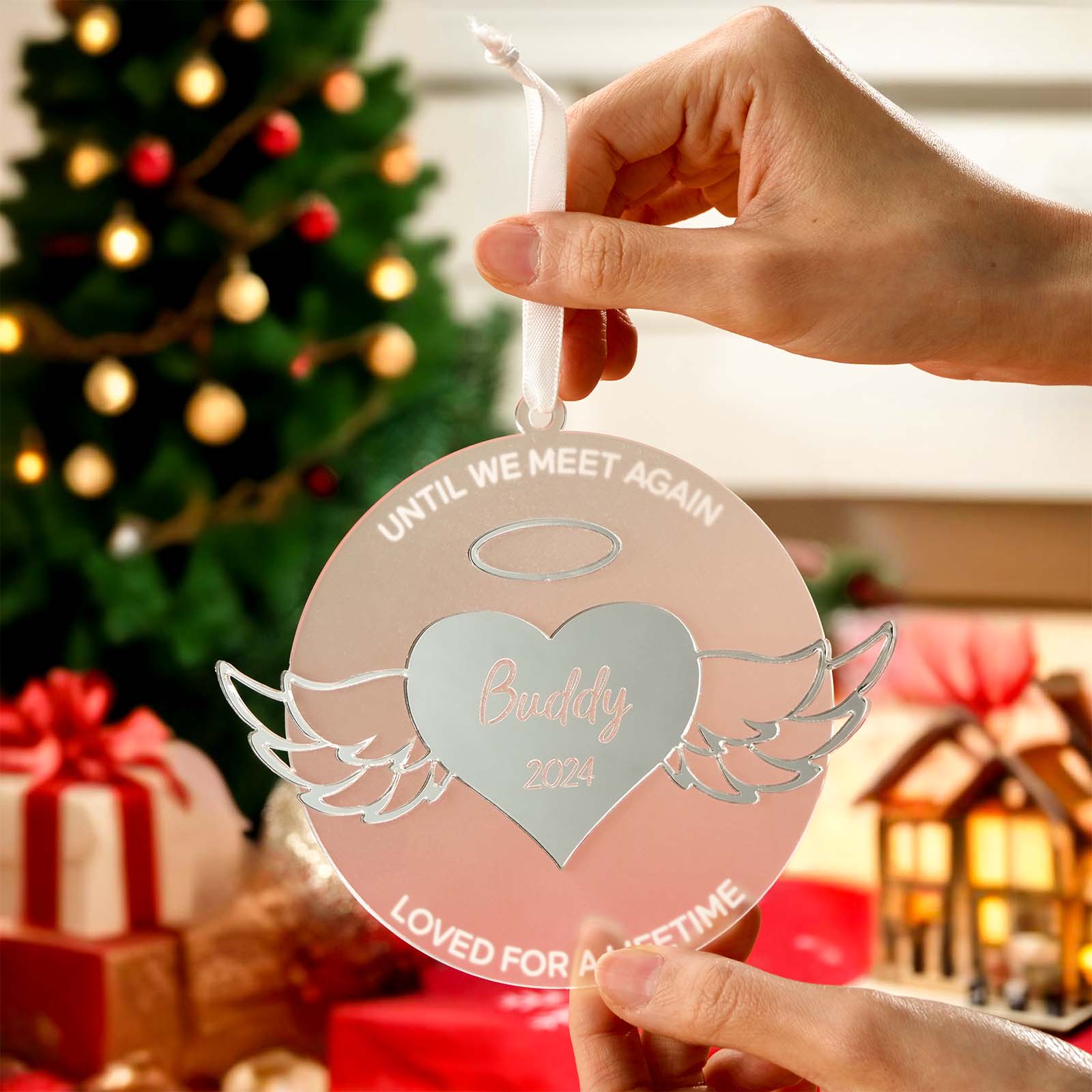 Personalized Wing Ornament Memorial Christmas Ornament Meaningful Christmas Gifts - Image 2