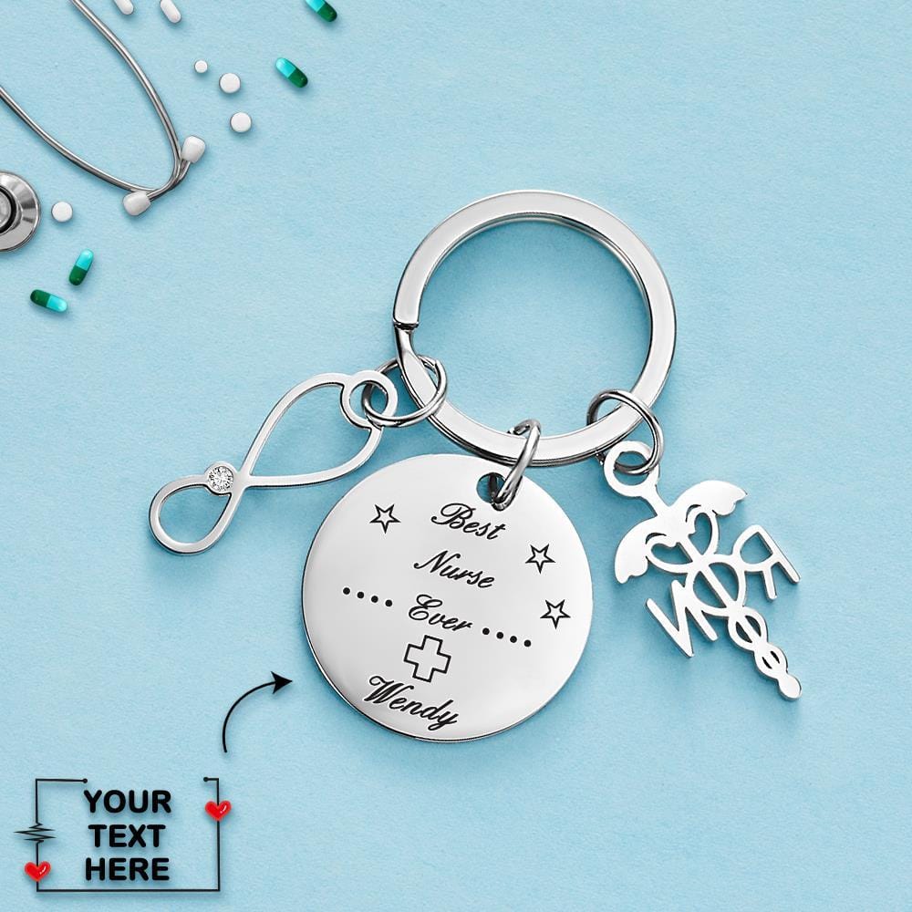 Nurse Graduation Gifts Custom Engraved Keychain - Image 2