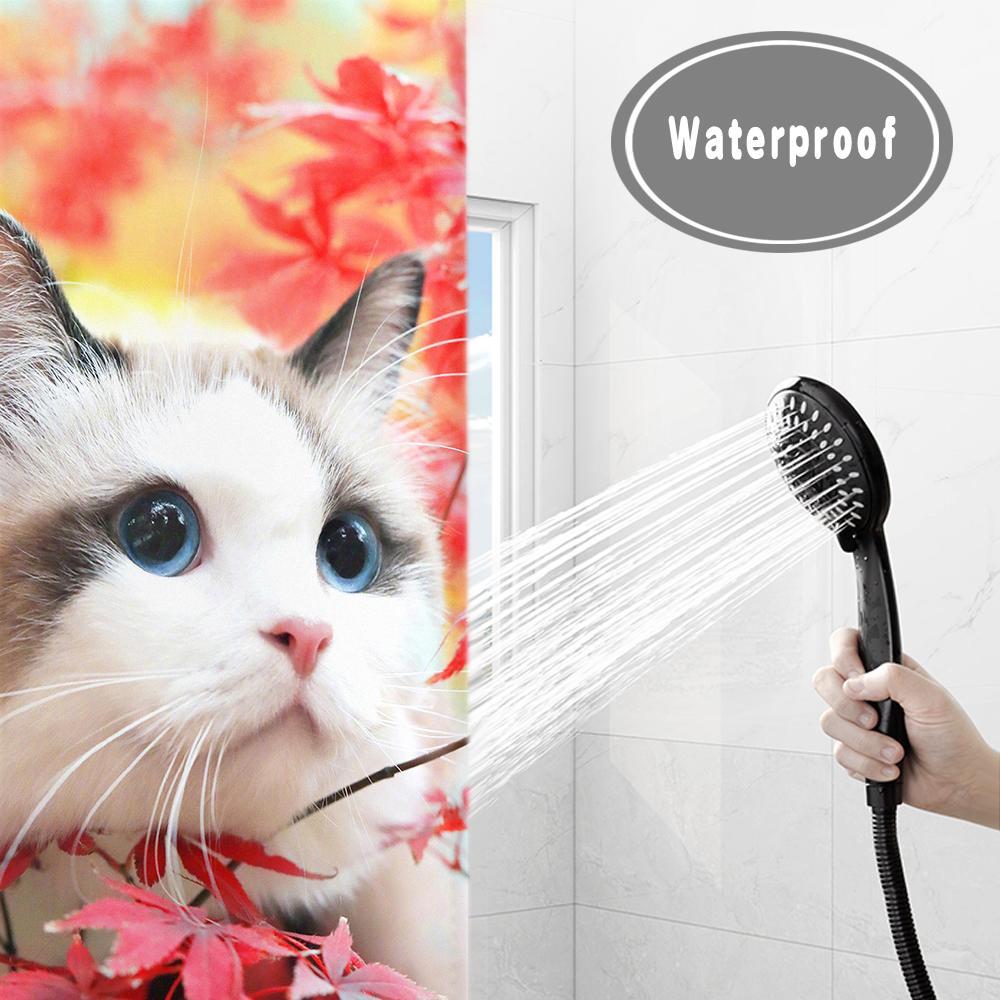 Custom Bathroom Curtains Photo Shower Curtains Bathroom Gifts for Cat Lover - Image 2