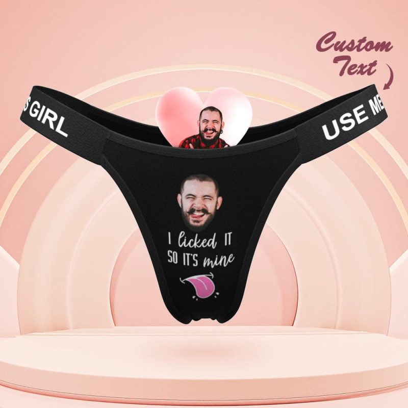 Custom Face Panties I Licked It Personalized Waistband Engraved Thong Gift for Her