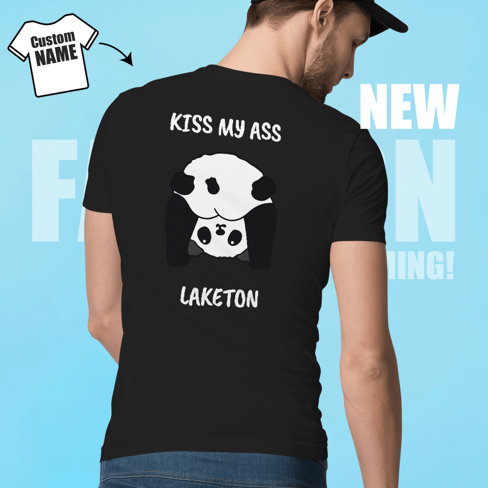 Custom Your Name T-shirt Panda Cartoon Print Shirt Anniversary Gifts