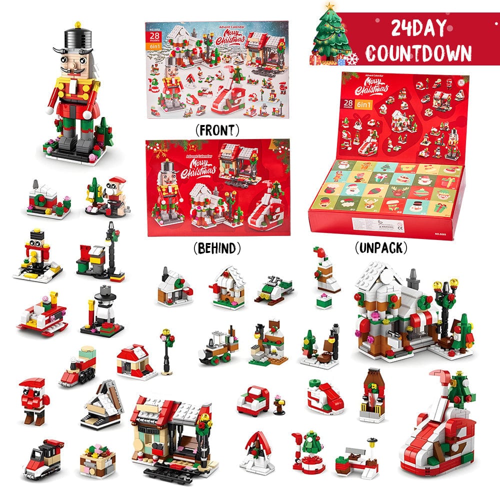 Christmas Brick Figures Surprise Blind Box 24 Calendar Countdown Gift Box Nutcracker Brick Figures Blind Box - Image 2