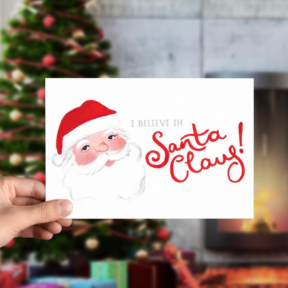 I Believe In Santa Claus Christmas Card Holiday Card-Horizontal Card - Image 2
