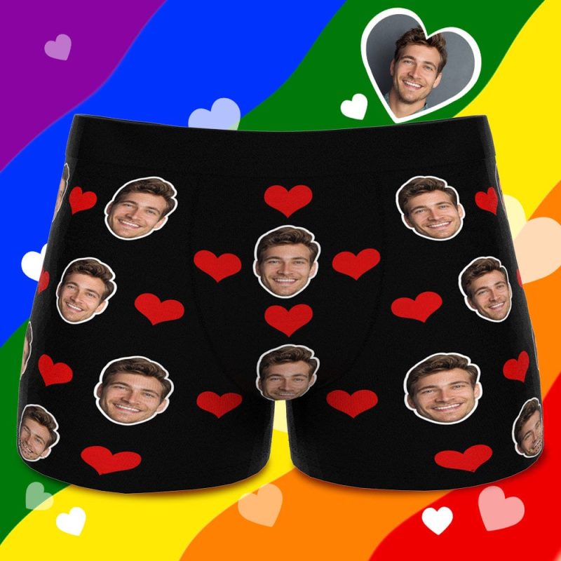 Customized Boxer LGBT Gifts for Men Heart – 5 Colors