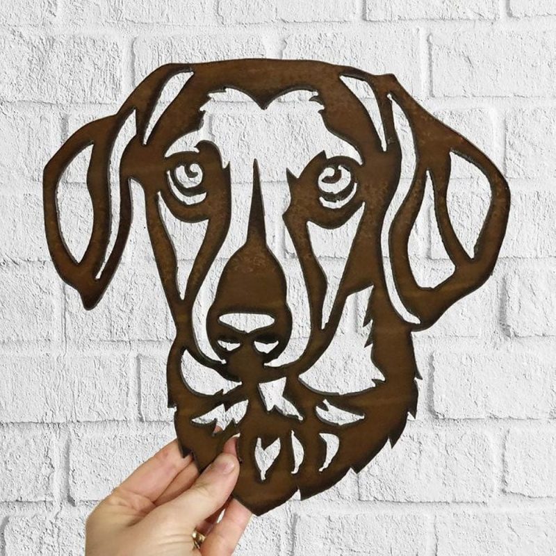 Dog Metal Wall Art Hanging Home Decor Puppy Pet Dachshund