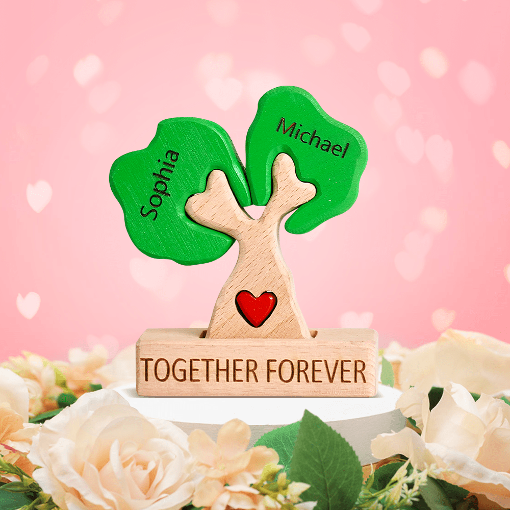 Valentine's Day Gifts Wooden Family Tree Puzzle Custom Names Home Decor