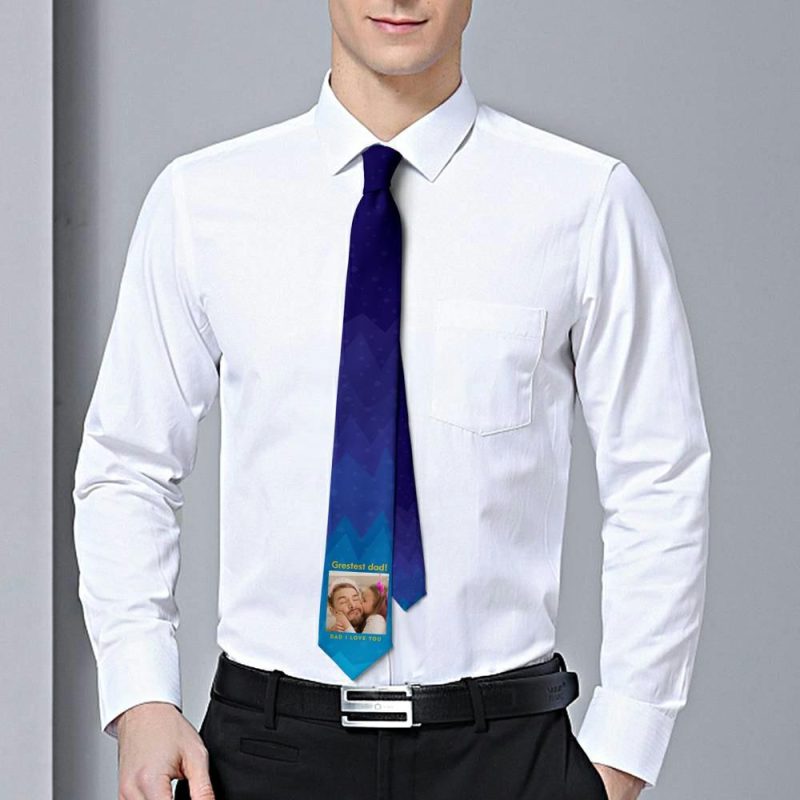 Father’s Day Ties Photo Necktie Gift For Dad – “I Love You Dad”