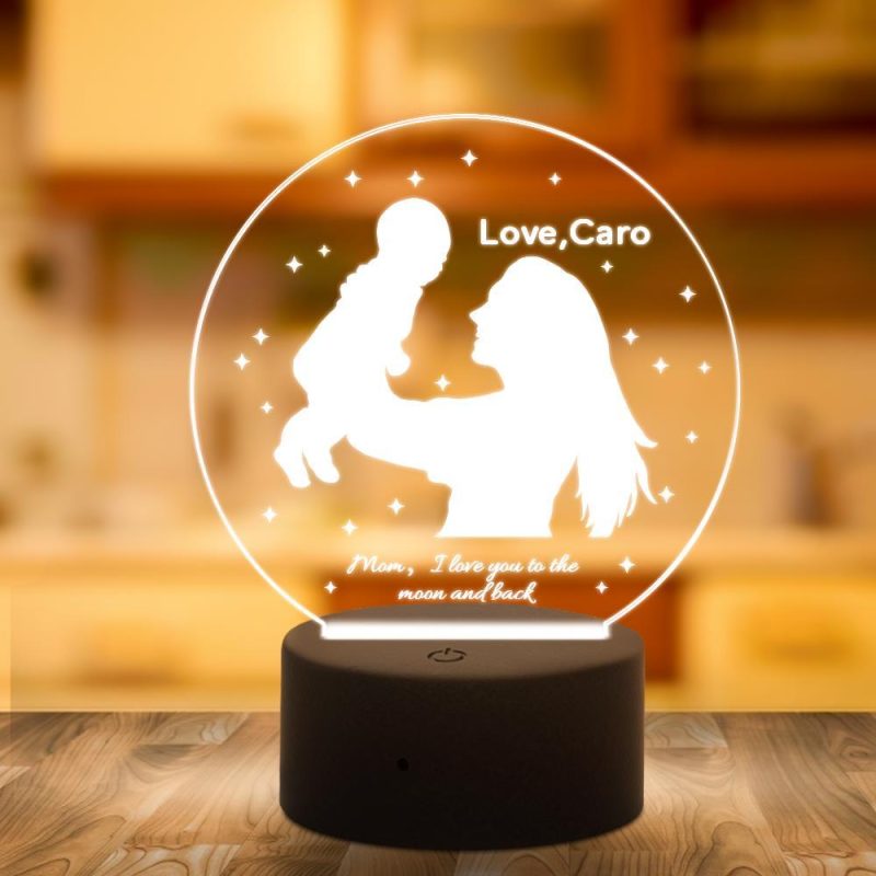 Personalized Night Light 3D Night Light Acrylic Gifts For Mom