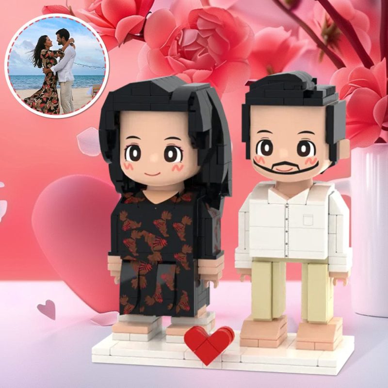 Personalized Creative Duddu Brick Figures Couple Gifts Custom Brick Figure For Loved Ones Perfect Gift For Valentine’s Day New Arrivals Gift