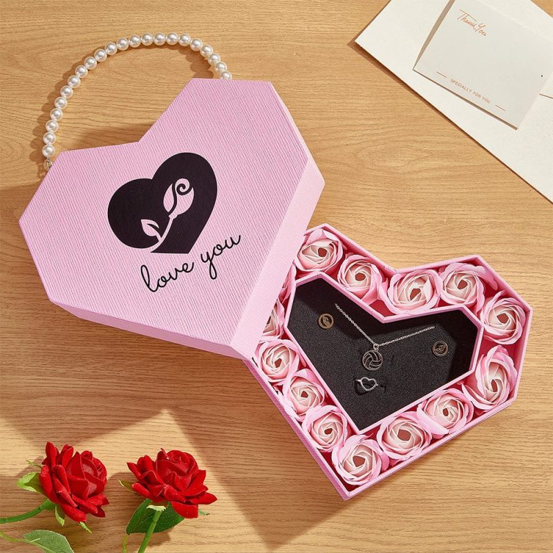 Romantic Heart Shaped Handheld Jewellery Gift Box Valentine’s Day Gift