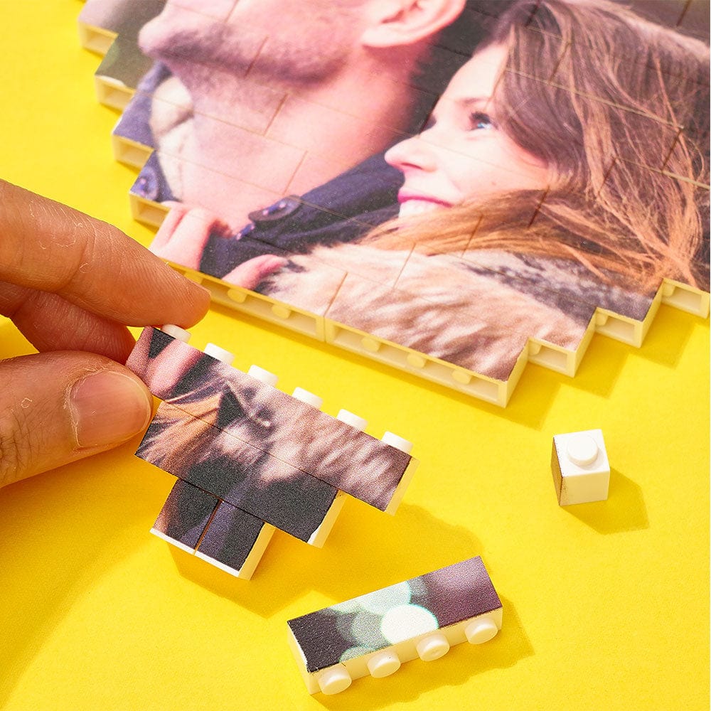 Gifts for Her Custom Building Brick Personalised Photo Block Heart Shaped - Image 4
