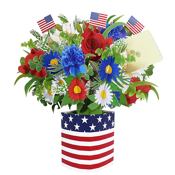 Patriotic Flower Pop up Card Flower Card for Mother’s Day