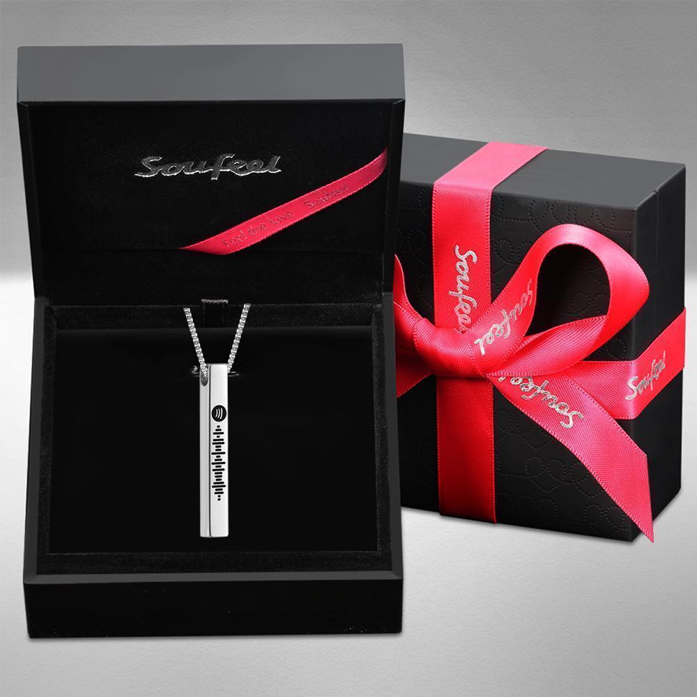 Spotify Necklace Scannable Song Code Necklace 3D Engraved Vertical Bar Necklace Gifts for Her - Image 5