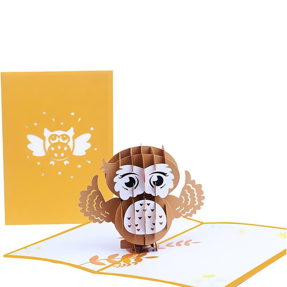 Happy New Year 3D Pop Up Owl Greeting Card - Image 2
