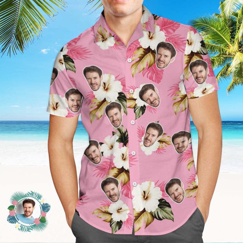 Custom Hawaiian Print Shirt Personalized Face Shirt Gift For Him