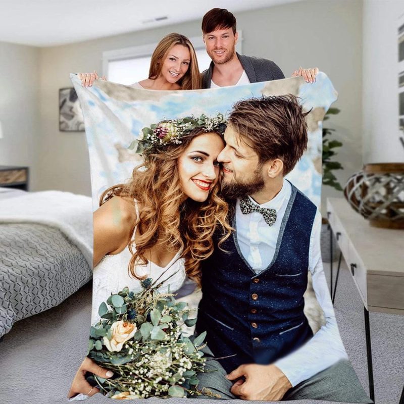 Valentine’s Day Gift Custom Photo Blanket Picture Blanket Personalized Blanket Anniversary Gift