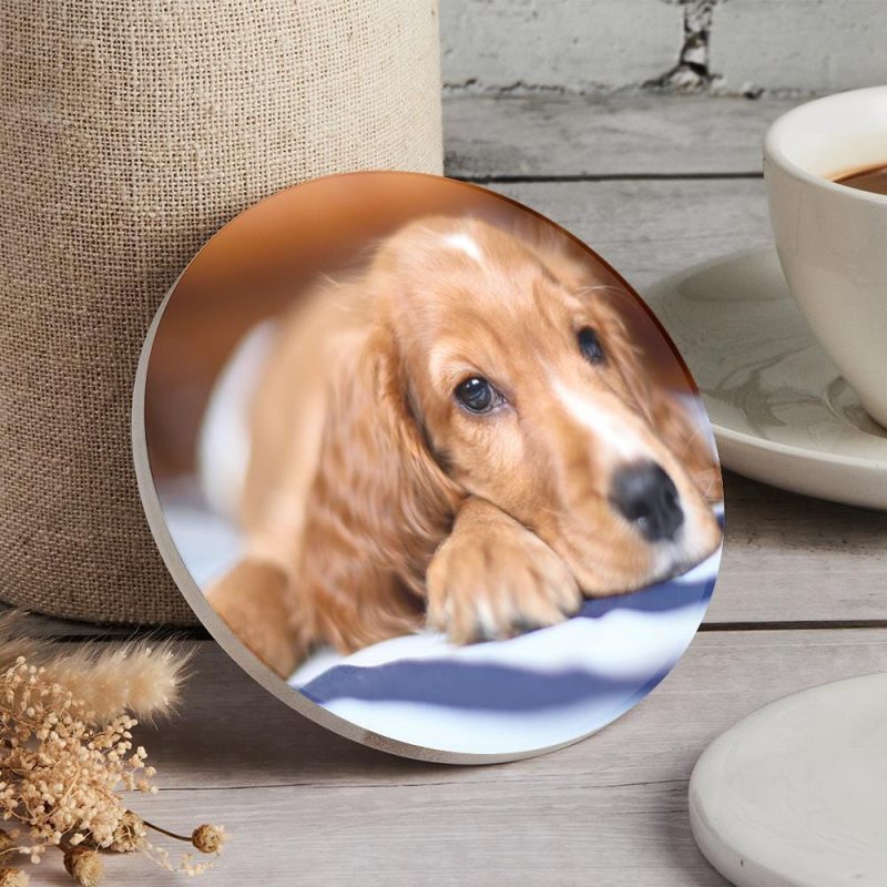 Dog Photo Coaster Gift for Pet Lover – Round