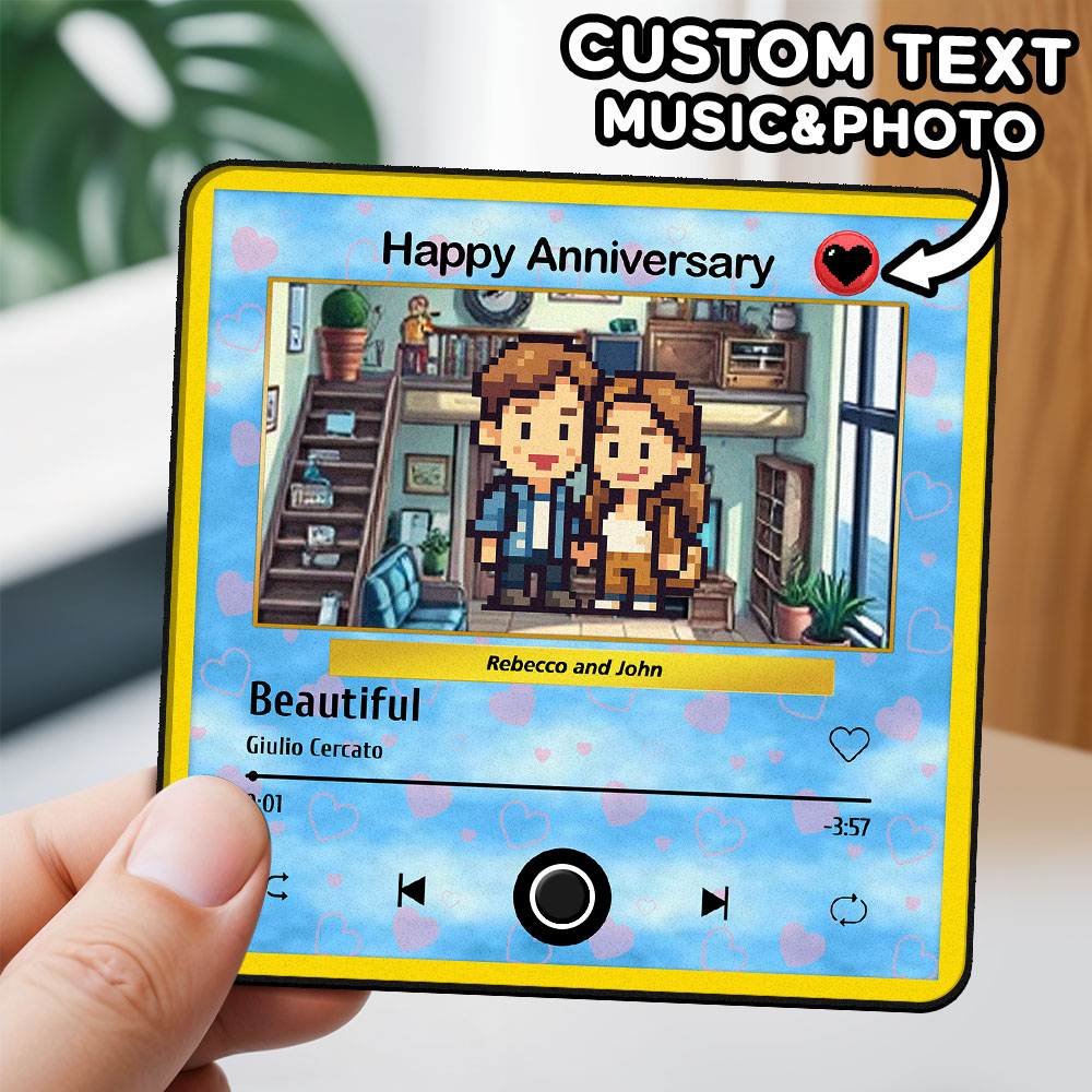 Custom Cartoon Dad Photo Fridge Magnet Music Can Be Played Without Cell Phone Music Photo Fridge Magnet Decoration for LoverUS - Image 2