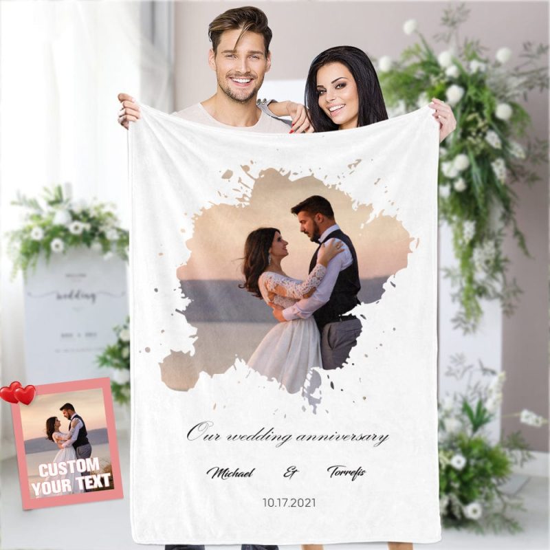 Custom Wedding Blanket Personalized Photo Blankets Wedding Gifts Anniversary Gift