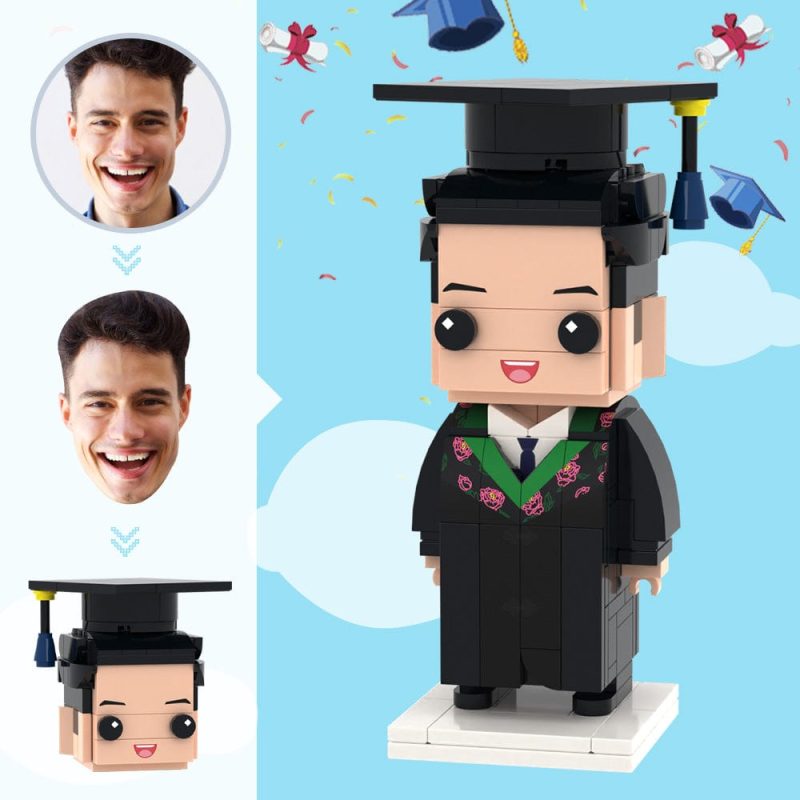 Graduation Gifts Custom Head Brick Figures Personalized Agronomy Bachelor’s Uniform Brick Figures Small Particle Block Toy Personalized Dad Gifts