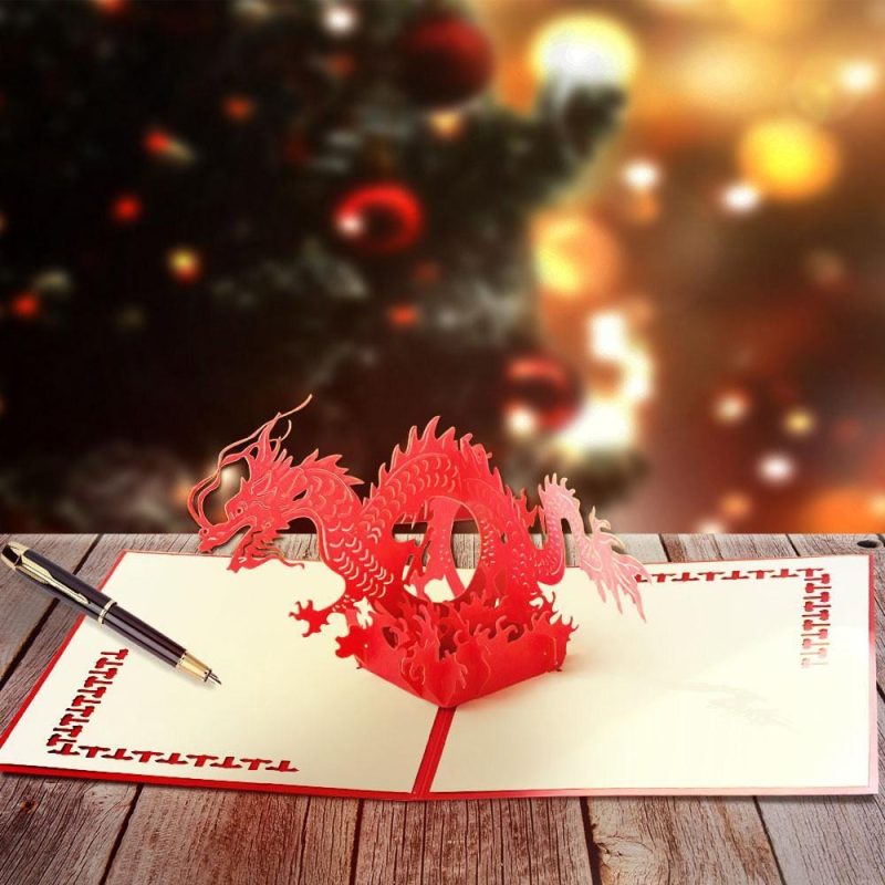 Dragon 3D Pop Up Card Happy New Year Greeting Card