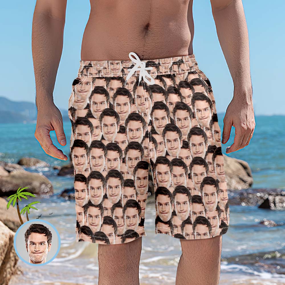 Custom Face Swim Trunk Summer Men's Beach Trunks - Image 2