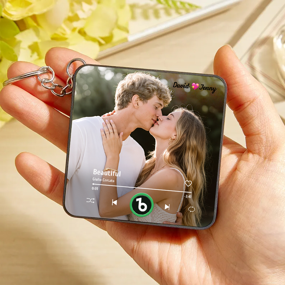 Custom Mini Music Fridge Magnet Keychain Custom Mini Album Fridge Magnet Keychain Music Wall Photo Sticker Song Magnets That Can Play Music Valentine's Day Gifts - Image 2
