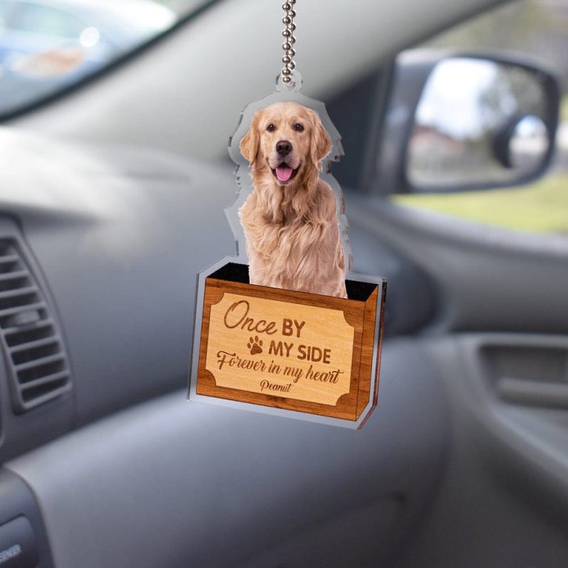 Personalized Dog Memorial Ornament Once By My Side Forever In My Heart Customize Your Pet’s Photo