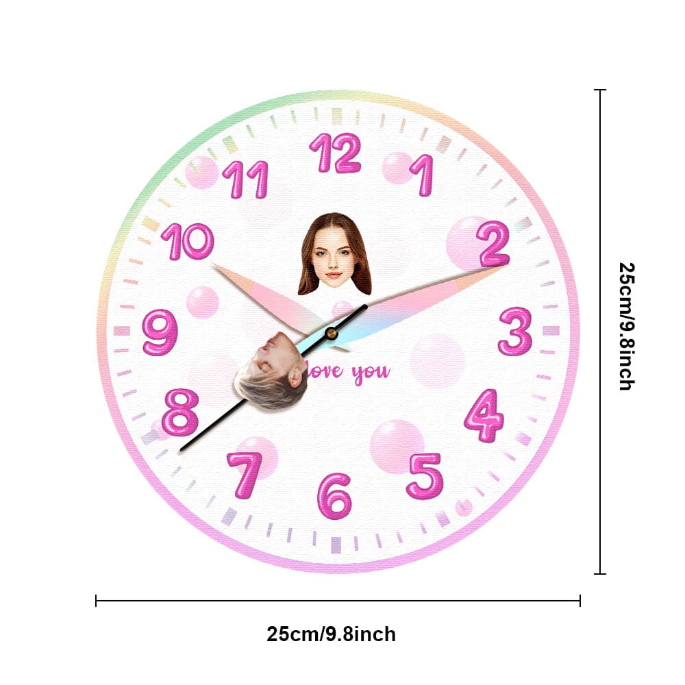 Custom Face Clock Kiss My Girl All the Time Personalized Text - Image 2