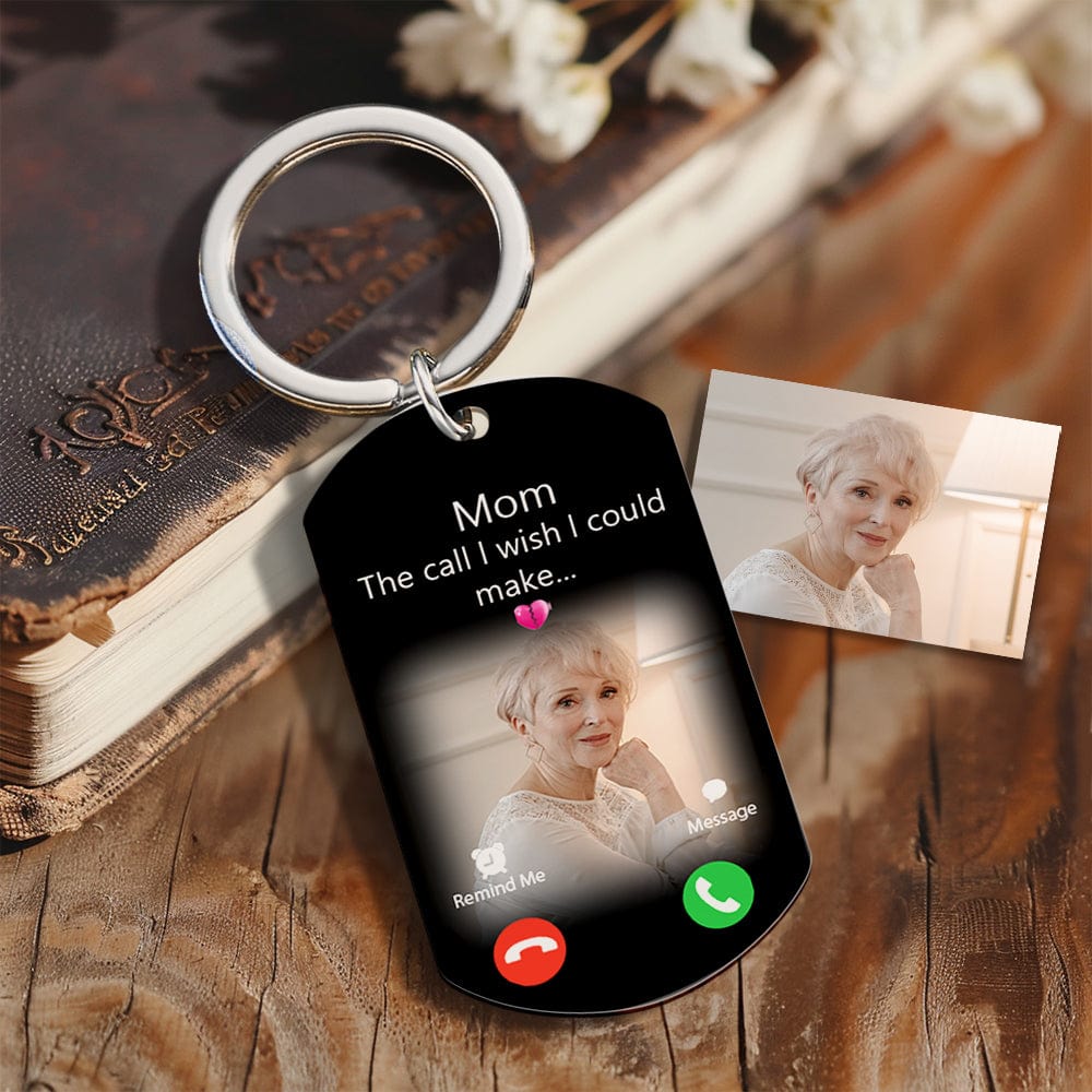 Custom Photo Keychain The Call I Wish I Could Make Memorial Gift Personalized Aluminum Keyring