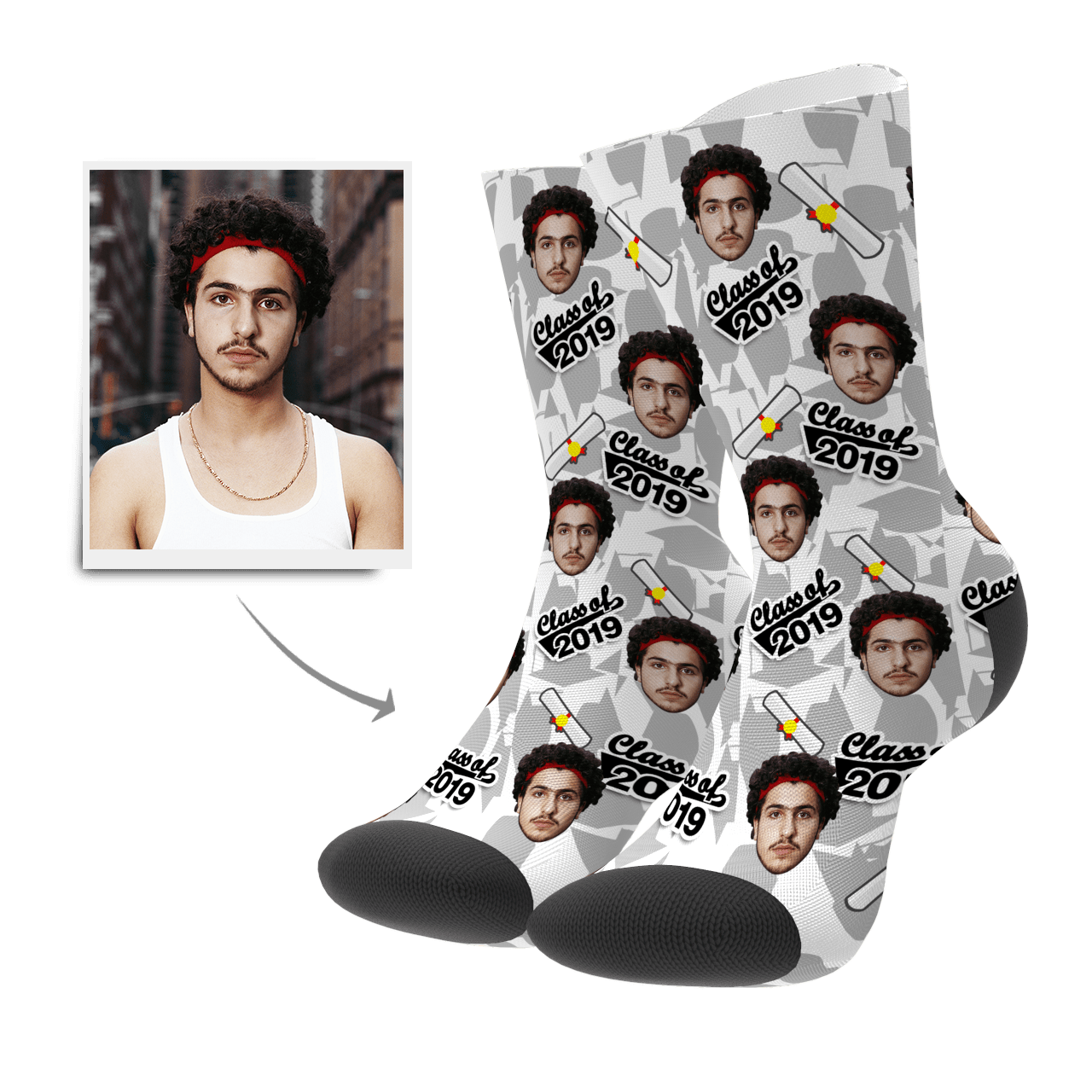 Graduation Socks Gifts Custom Graduation Memorial Gift (Diploma)