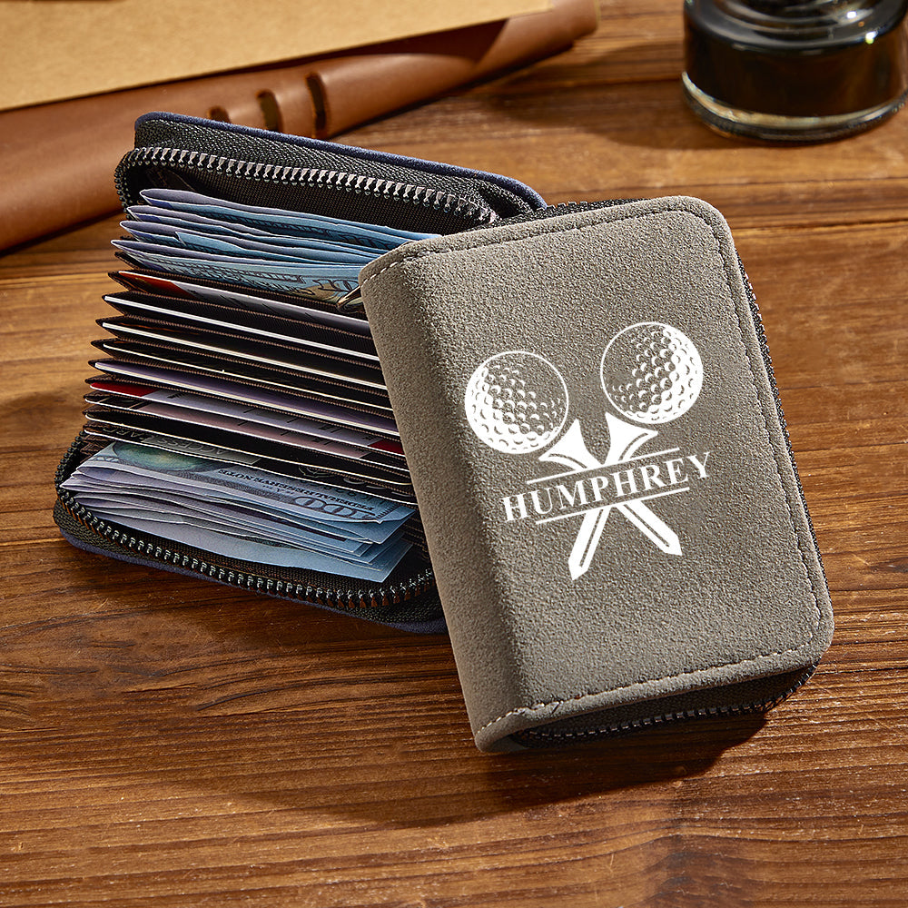 Personalized Leather Golf Wallet with 18 Card Slots Card Holder Wallet Gift for Men - Image 2