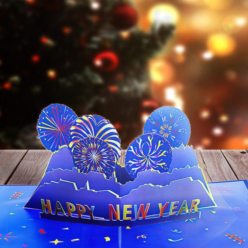 Fireworks 3D Pop Up Card New Year Greeting Card